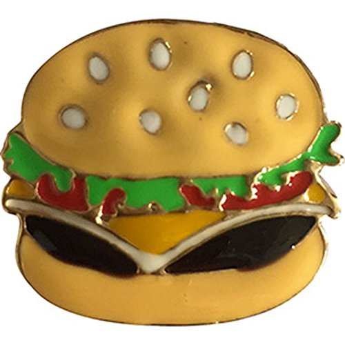 Food Burger, Licensed Artwork Design PIN - 3D Rubber & Embossed Metal Lapel Pins - 1"
