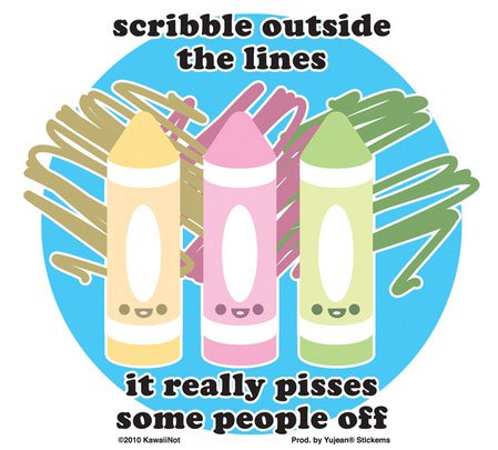 Kawaii Not - Scribble Outside the Lines - Sticker / Decal
