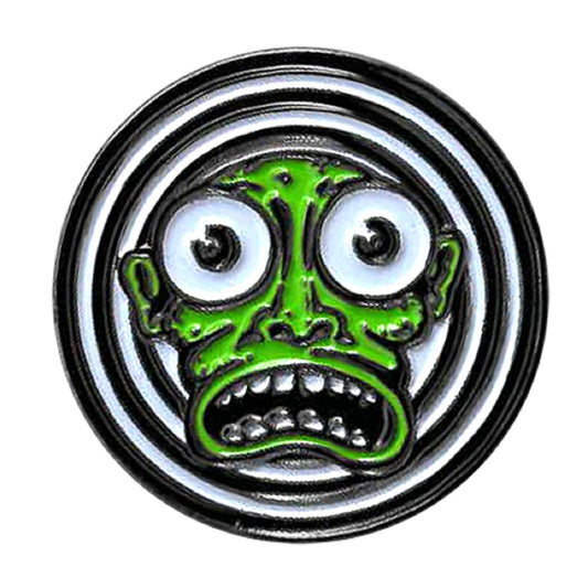 KALYNN CAMPBELL GREEN FACE ENAMEL PIN - American Artist's Art Green Face Backpack Enamel Lapel Pin - 1.25"