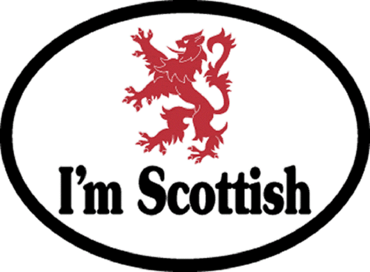 I'M SCOTTISH Sticker - Orignal Artwork Vinyl - Reflective British Oval Decal Sticker - 3.5" x 4.75"