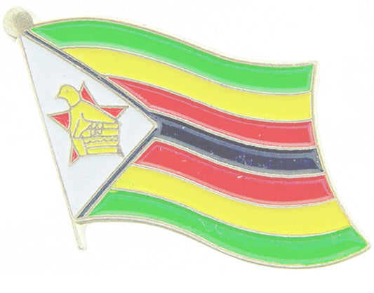 INTERNATIONAL, ZIMBABWE Flag - Original Artwork, Expertly Designed PIN - 1"