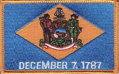Delaware iron-on embroidered patch