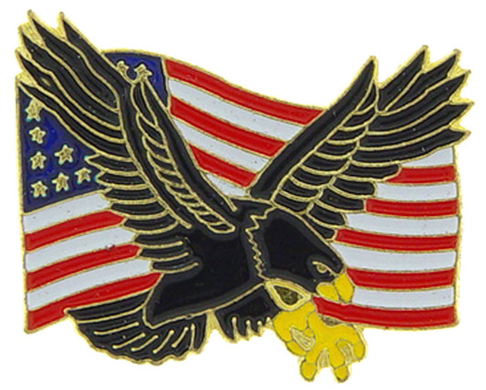 USA & PATRIOTIC, USA FLAG EAGLE - Original Artwork, Expertly Designed PIN - 1.125"