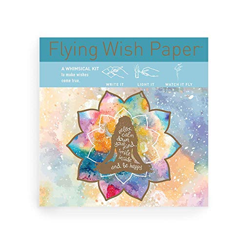 FLYING WISH PAPER® - Mindful, Mini Wishing Kit, Licensed Original Artwork, 5" x 5"