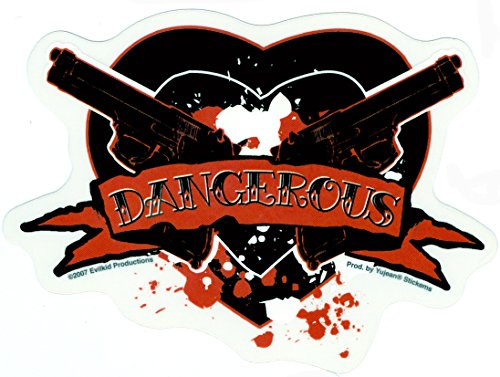 Evilkid - Dangerous Heart and Guns - Sticker / Decal