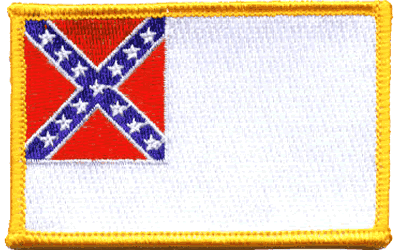 "The Flag of Second Confederate PATCH, Iron-On / Saw-On Embroidered Patch - 3.5"" x 2.25"" Inches -"