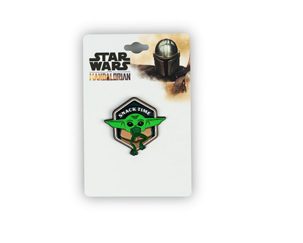Baby Yoda PIN - THE CHILD "SNACK TIME", Star Wars Mandalorian Novelty Licensed Base Metal Curious Enamel Lapel PIN