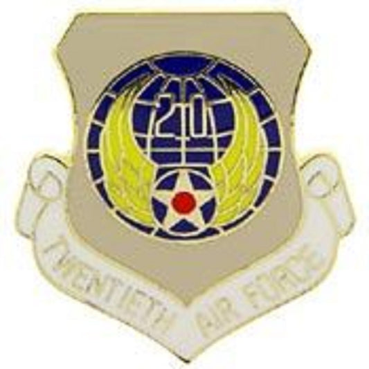 U.S. AIR FORCE, 20th Air Force SHIELD - Original Artwork, Expertly Designed PIN - 1"