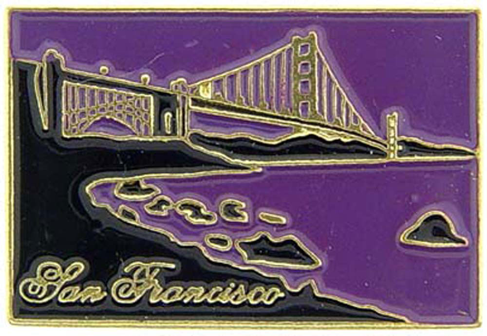 US STATES PIN, SAN FRANCISCO GOLDEN GATE - Novelty Patriotic Enamel Lapel PIN - 1"