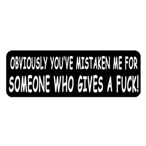 Obviously You ve Mistaken Me Helmet Stickers - Novelty Artwork Decals, 4" x 1"