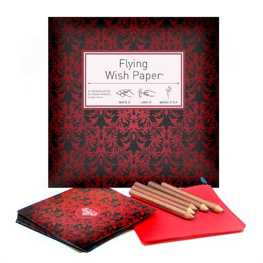 RED VELVET - FLYING WISH PAPER® - Write it., Light it, & Watch it Fly, Large Kit, 7" x 7"