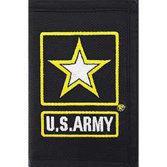US ARMY WALLET - Proudly Support United States ARMY LOGO - Trifold Nylon Wallet - 3.5" x 5"