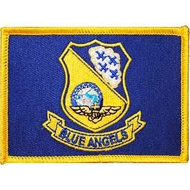 USN, BLUE ANGELS FLAG - Embroidered Patches, Sew On Iron On Patch - 2.5" x 3.5"