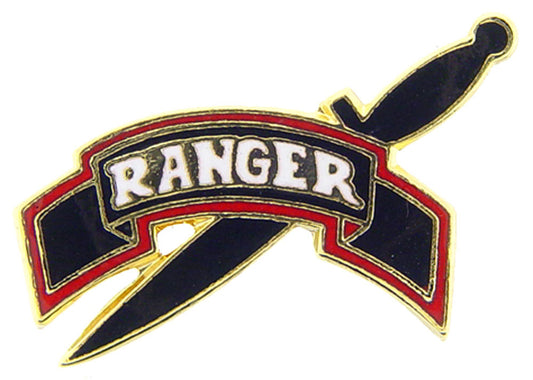UNITED STATES ARMY PIN - ARMY RANGER TAB KNIFE Officially Licensed USA American Military Expertly Designed PIN - 1"