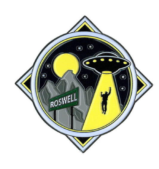 ROSWELL ALIEN LARGE ENAMEL PIN, Licensed Original Artwork by Matt Stewart Pin - 2" x 2"