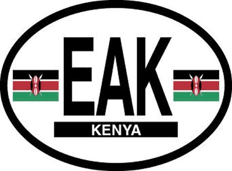 Kenya oval decal for auto, truck or boat