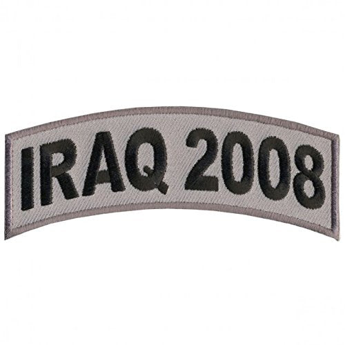 Banners, IRAQ 2008, High Thread Embroidered Iron-On / Saw-On Rayon BANNER PATCH - 4" x 1"