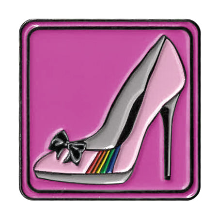 PINK HIGH HEEL PIN - Original Artwork Backpack Enamel Lapel PIN - 1.25"
