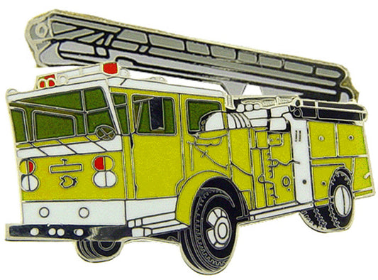 FIRE & EMS, TRUCK LADDER - Original Artwork, Expertly Designed PIN, Yellow - 1"