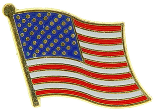 USA & PATRIOTIC, United States America FLAG WAVY - Original Artwork, Expertly Designed PIN - 1"