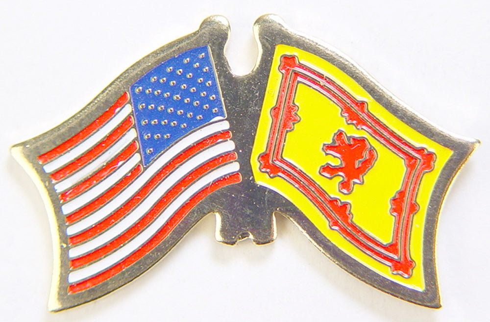 INTERNATIONAL, USA & SCOTLAND Cross Flags - Original Artwork, Expertly Designed PIN - 1.125"