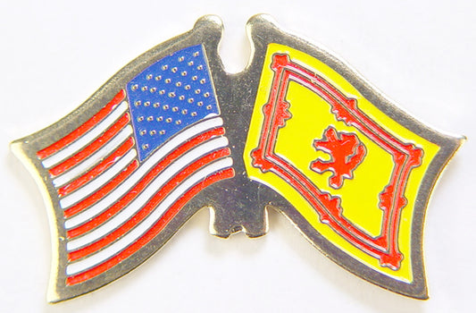 INTERNATIONAL, USA & SCOTLAND Cross Flags - Original Artwork, Expertly Designed PIN - 1.125"