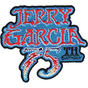 Garcia Jerry 75th Stacked Logo, Officially Licensed, Iron-On / Sew-On, Embroidered PATCH - 3" x 3.5"