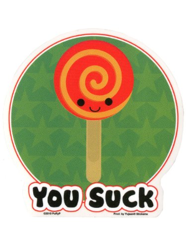 Puffy P - You Suck Swirling Lollipop - Sticker / Decal