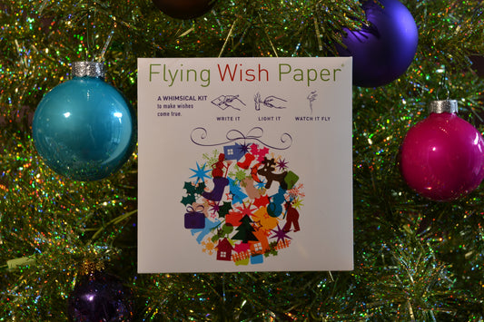 FLYING WISH PAPER® - Write it., Light it, & Watch it Fly - HOLIDAY BALL - 5" x 5" - Mini Kits