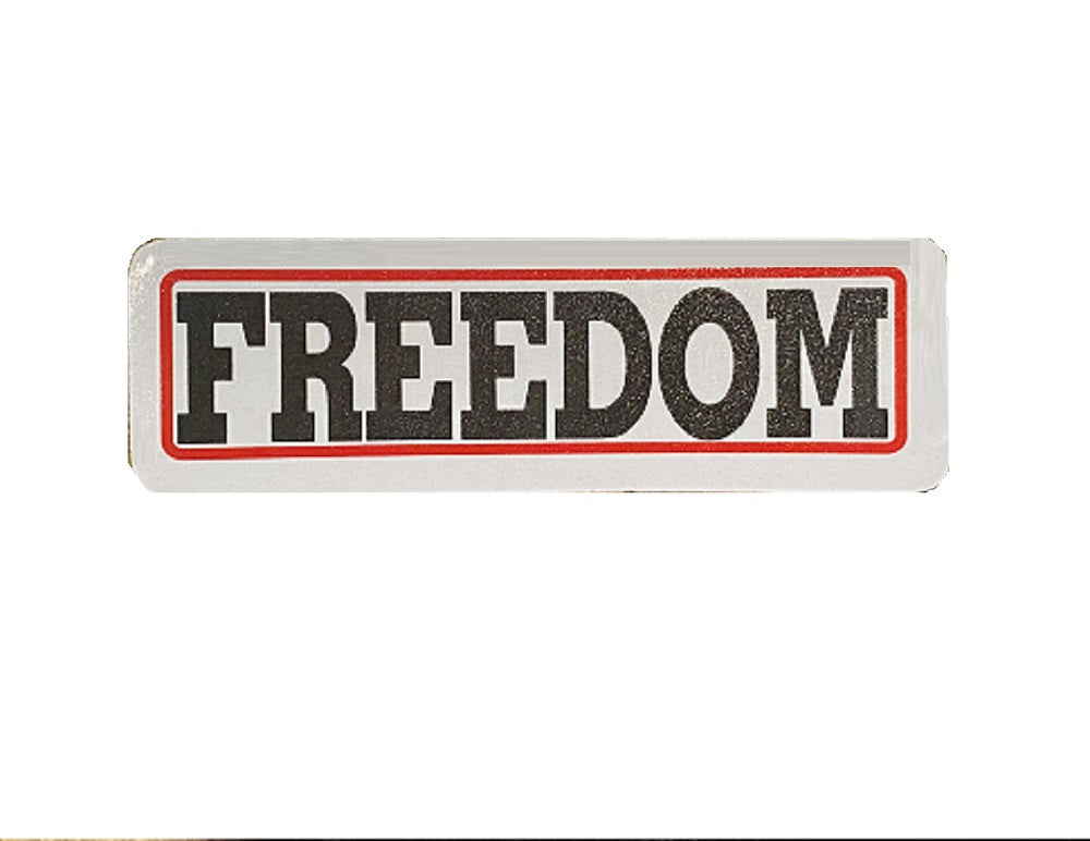 Freedom Motorcycle Helmet Stickers - Novelty Artwork Biker Decals, 4" x 1"