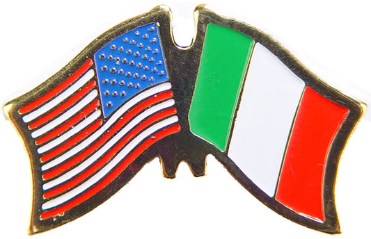 INTERNATIONAL, USA & ITALY Cross Flags - Original Artwork, Expertly Designed PIN - 1.125"