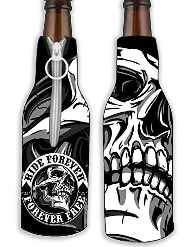 Officially Licnesed, Drink Bottle Wrap Sleeve (Ride Forever, Forever Free Spade Skull)