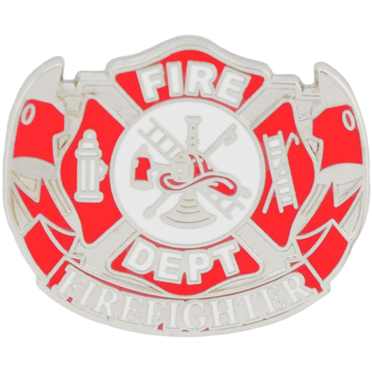 FIRE & EMS, Fire Department FIREFIGHTER - Original Artwork, Expertly Designed PIN - 1.125"