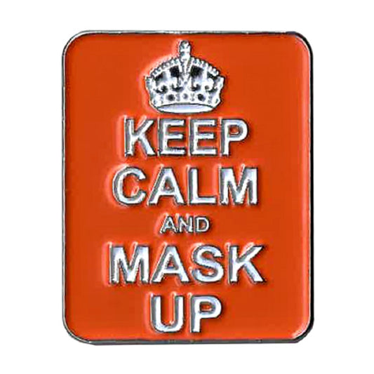 STAY CALM And MASK UP ENAMEL PIN - "Keep Calm & Mask Up" Description Novelty Backpack Cute Enamel Lapel PIN