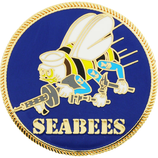 U.S. NAVY SEABEES LOGO - Original Artwork, Expertly Designed PIN - 1.5"