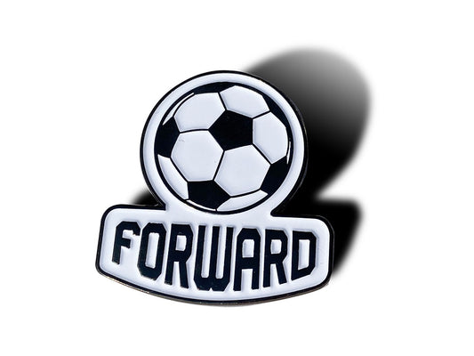 FORWARD SOCCER BALL PIN - Soccer Ball Fans Recognition Enamel Lapel PIN for FORWARDS - 3 cm x 3.25 cm