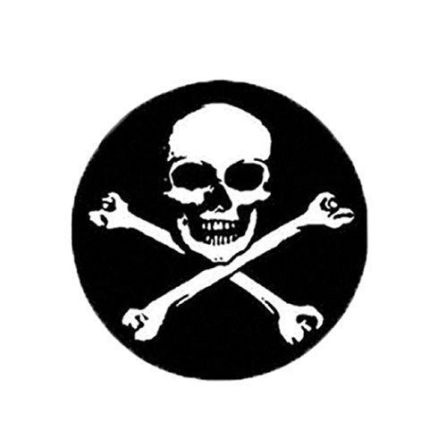 PIC SKULL & BONES - Funny Bikers Motorcycle HELMET Sticker DECAL - 3"