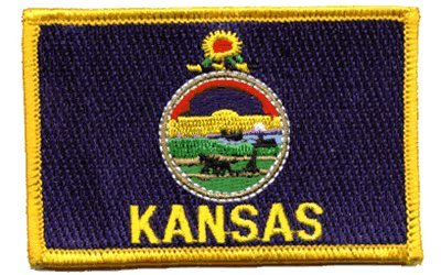 Kansas iron-on embroidered patch