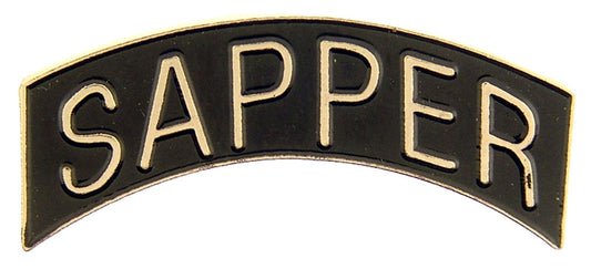 U.S. ARMY, SAPPER TAB - Original Artwork, Expertly Designed PIN Silver Black - 1.25"