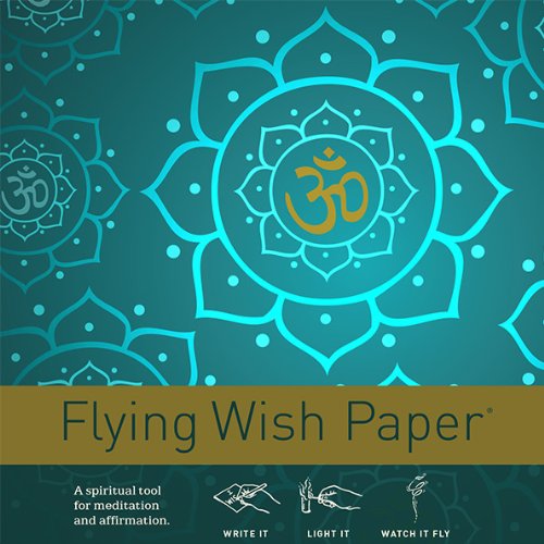 FLYING WISH PAPER® - GOLDEN OM - Write it., Light it, & Watch it Fly, 5" x 5" - Mini Kits
