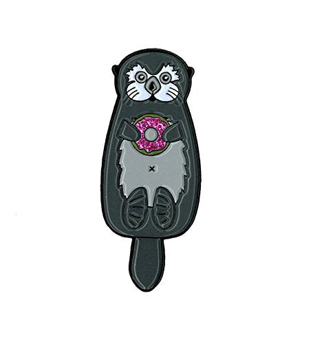 Cali Otter with Donut, Officially Licensed Original Artwork, Expertly Designed ENAMEL PIN - 5" x 1.5"
