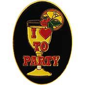 I LOVE TO PARTY PIN - Original Artwork Backpack Enamel Lapel Pin - 1"