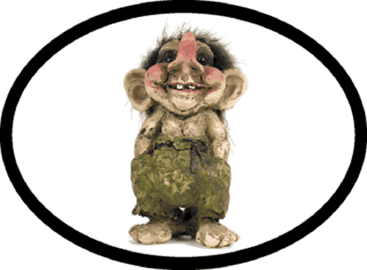 TROLL Sticker - Orignal Artwork Vinyl - Reflective Oval Decal Sticker - 3.5" x 4.75"