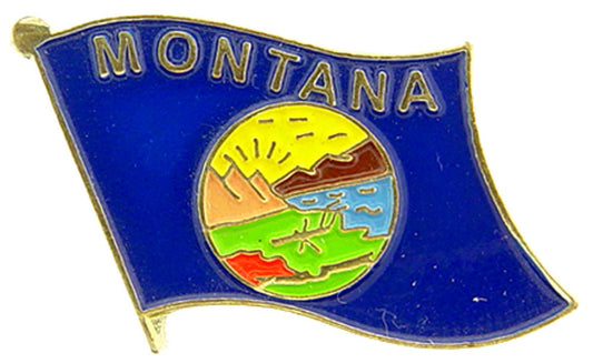 USA STATES, MONTANA Flag - Original Artwork, Expertly Designed PIN - 1"
