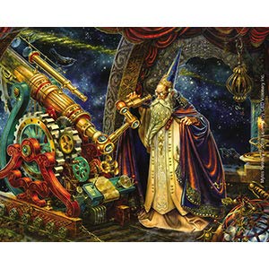 MYLES PINKNEY, The Astronomer Wizard STICKER - Licensed Original Artwork DECAL, 4" x 5"