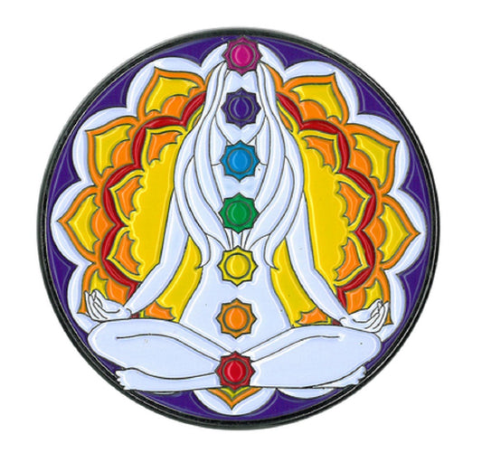 CHAKRA LARGE ENAMEL PIN, Licensed Original Artwork by Matt Stewart - 2" x 2"
