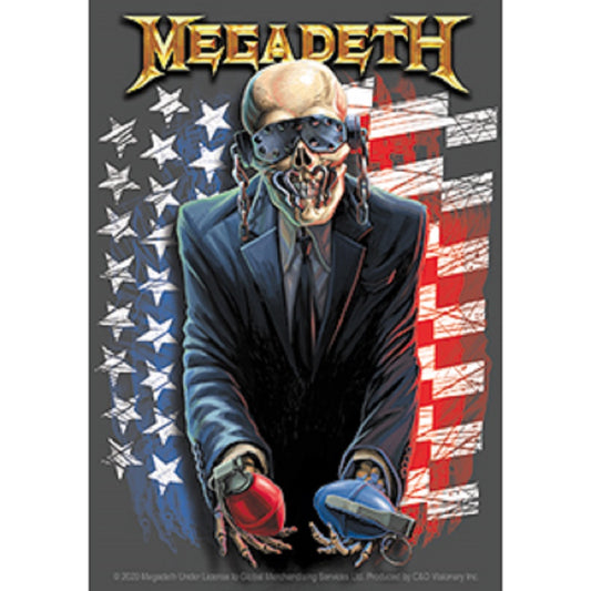 MEGADETH AMERICAN GRENADES STICKER - Megadeth Orignal Artwork Premium Decal STICKER - 3.5" x 5"