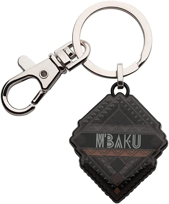 Official Marvel Black Panther WAKANDA FOREVER M'BAKU NAME ENAMEL KEYCHAIN - 3.7cm
