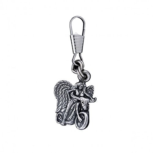 Bikers Zipper Pullers Grips, LADY ANGEL ON A MOTORCYCLE, 2" x 1" - ZIP PULLER