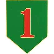 US Army, 001st Inf Division - Officially Licensed Original Artwork, PIN - 1.5"